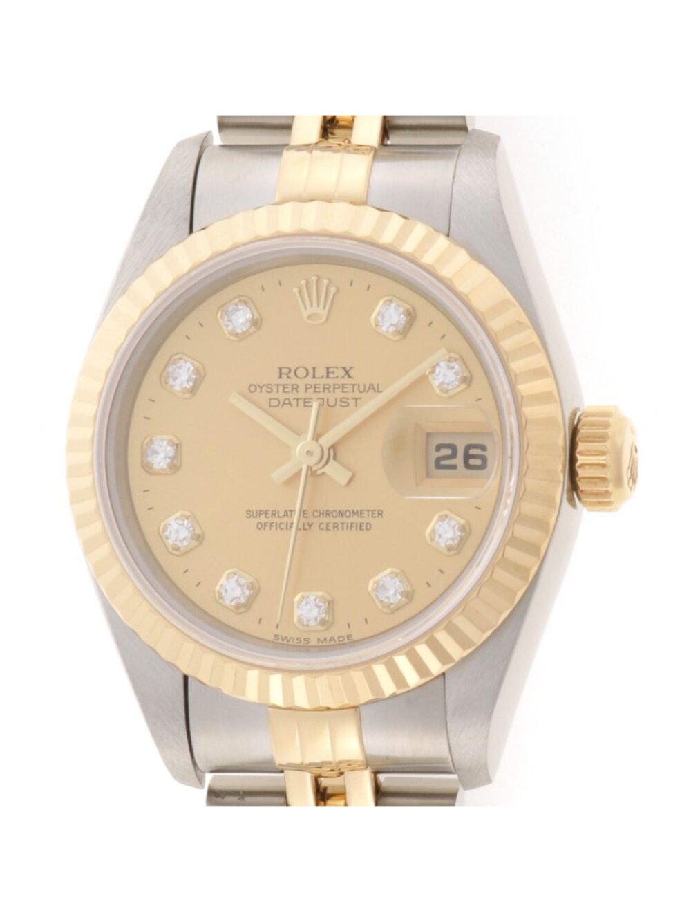 Rolex Datejust Diamond 18k Yellow Gold Stainless Steel Automatic